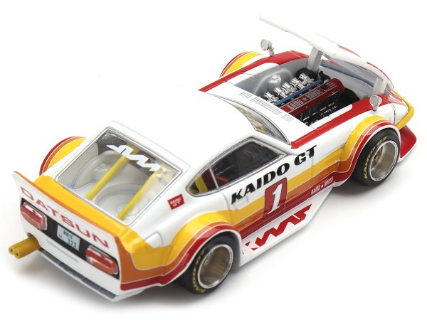 Datsun Fairlady Z Kaido GT V1 RHD (Right Hand Drive) #1 White with Stripes (Designed by Jun Imai) "Kaido House" Special 1/64 Diecast Model Car by True Scale Miniatures - Image 3