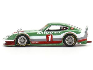 Datsun Fairlady Z Kaido GT V2 RHD (Right Hand Drive) #1 Green with Stripes (Designed by Jun Imai) "Kaido House" Special 1/64 Diecast Model Car by True Scale Miniatures
