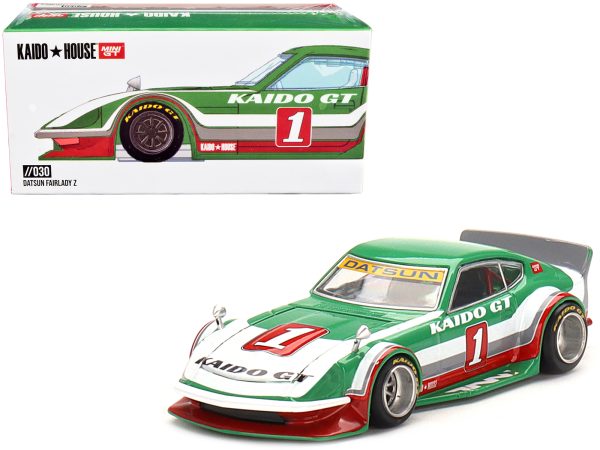 Datsun Fairlady Z Kaido GT V2 RHD (Right Hand Drive) #1 Green with Stripes (Designed by Jun Imai) "Kaido House" Special 1/64 Diecast Model Car by True Scale Miniatures - Image 4