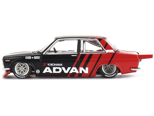 Datsun 510 Pro Street "ADVAN" Black and Red (Designed by Jun Imai) "Kaido House" Special 1/64 Diecast Model Car by True Scale Miniatures - Image 2