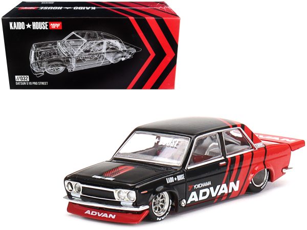 Datsun 510 Pro Street "ADVAN" Black and Red (Designed by Jun Imai) "Kaido House" Special 1/64 Diecast Model Car by True Scale Miniatures - Image 5