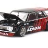 Datsun 510 Wagon "ADVAN" Black and Red (Designed by Jun Imai) "Kaido House" Special 1/64 Diecast Model Car by True Scale Miniatures - Image 3