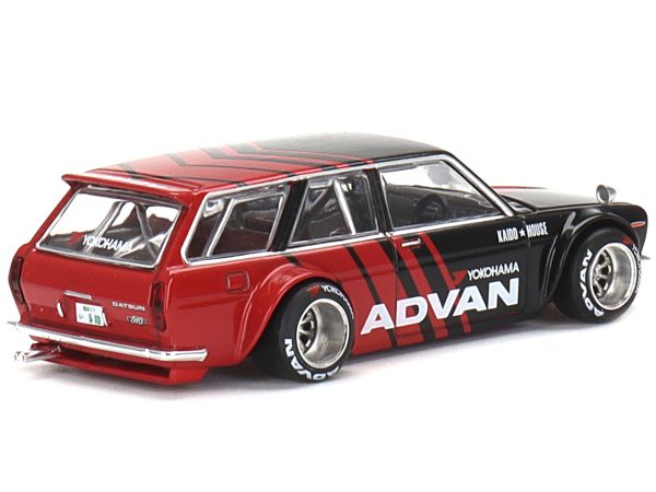 Datsun 510 Wagon "ADVAN" Black and Red (Designed by Jun Imai) "Kaido House" Special 1/64 Diecast Model Car by True Scale Miniatures - Image 4