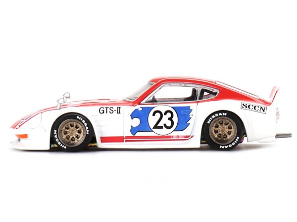 Nissan Fairlady Z RHD (Right Hand Drive) #23 "Kaido GT Omori Works" White and Red with Graphics (Designed by Jun Imai) "Kaido House" Special 1/64 Diecast Model Car by True Scale Miniatures