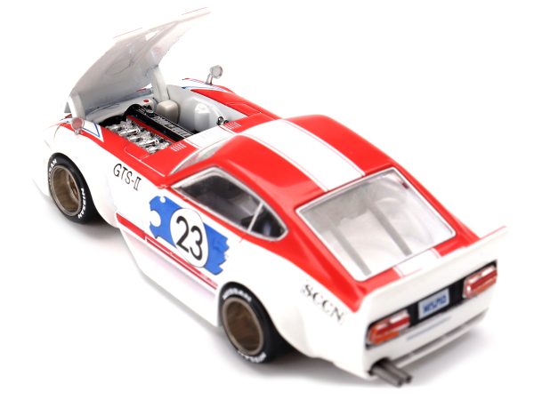Nissan Fairlady Z RHD (Right Hand Drive) #23 "Kaido GT Omori Works" White and Red with Graphics (Designed by Jun Imai) "Kaido House" Special 1/64 Diecast Model Car by True Scale Miniatures - Image 3