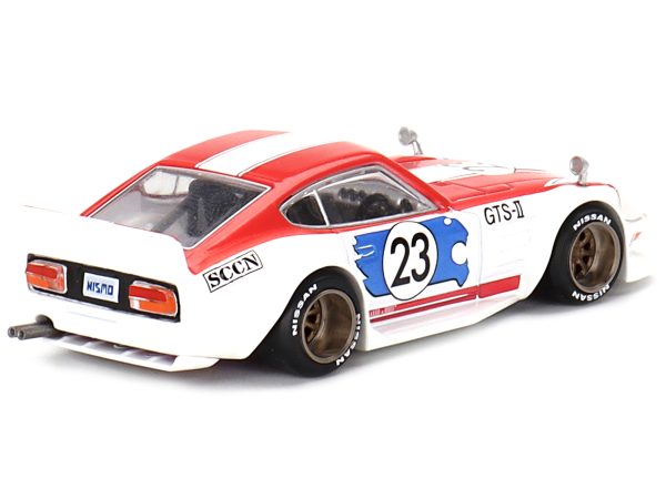 Nissan Fairlady Z RHD (Right Hand Drive) #23 "Kaido GT Omori Works" White and Red with Graphics (Designed by Jun Imai) "Kaido House" Special 1/64 Diecast Model Car by True Scale Miniatures - Image 2