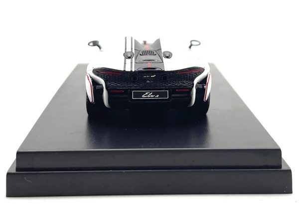 McLaren Elva Convertible White with Carbon and Red Stripes 1/64 Diecast Model Car by LCD Models - Image 4