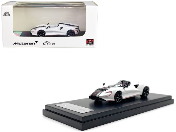 McLaren Elva Convertible White with Carbon and Red Stripes 1/64 Diecast Model Car by LCD Models - Image 2