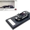 McLaren Elva Convertible #4 Carbon Black with White and Red Stripes 1/64 Diecast Model Car by LCD Models - Image 3