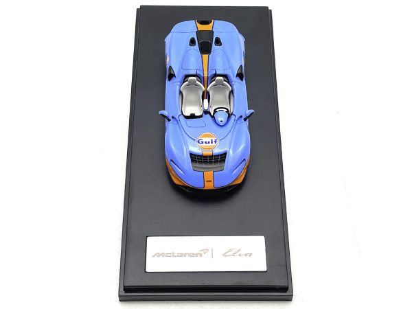 McLaren Elva Convertible Light Blue with Orange Accents "Gulf Oil" 1/64 Diecast Model Car by LCD Models - Image 3