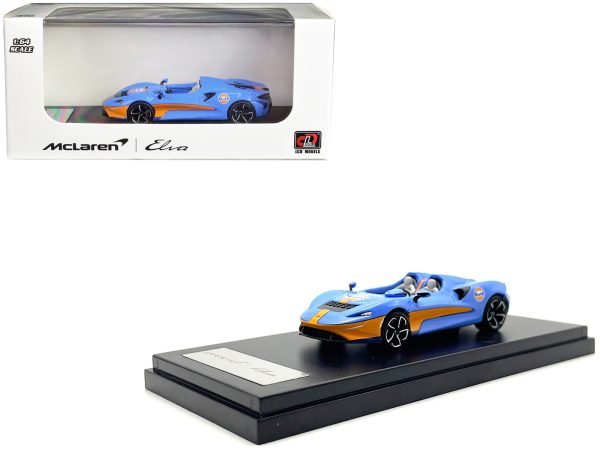 McLaren Elva Convertible Light Blue with Orange Accents "Gulf Oil" 1/64 Diecast Model Car by LCD Models - Image 2