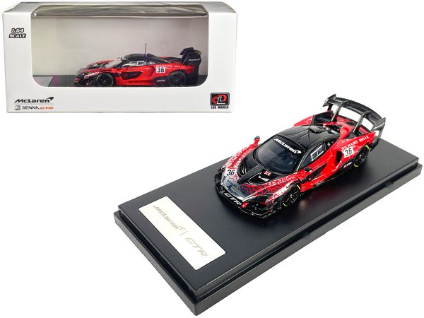 McLaren Senna GTR #36 Red with Black Top and Graphics 1/64 Diecast Model Car by LCD Models - Image 4