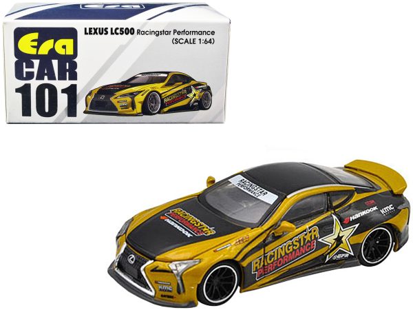 Lexus LC500 RHD (Right Hand Drive) Black and Gold "Racingstar Performance" 1/64 Diecast Model Car by Era Car - Image 2