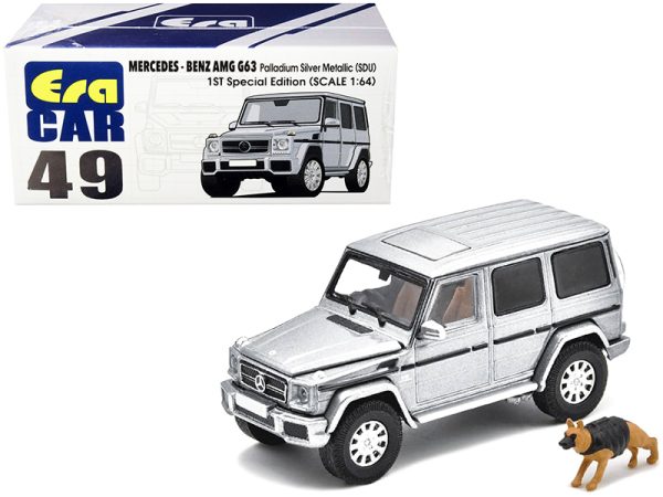Mercedes Benz G63 (SDU) Palladium Silver Metallic 1ST Special Edition with Police Dog 1/64 Diecast Model Car by Era Car
