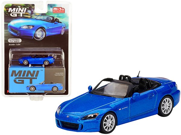 Honda S2000 (AP2) Convertible Laguna Blue Pearl Limited Edition to 3000 pieces Worldwide 1/64 Diecast Model Car by True Scale Miniatures - Image 4