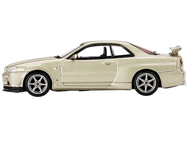 Nissan Skyline GT-R (R34) M-Spec RHD (Right Hand Drive) Silica Breath Gold Metallic Limited Edition to 3000 pieces Worldwide 1/64 Diecast Model Car by True Scale Miniatures - Image 2