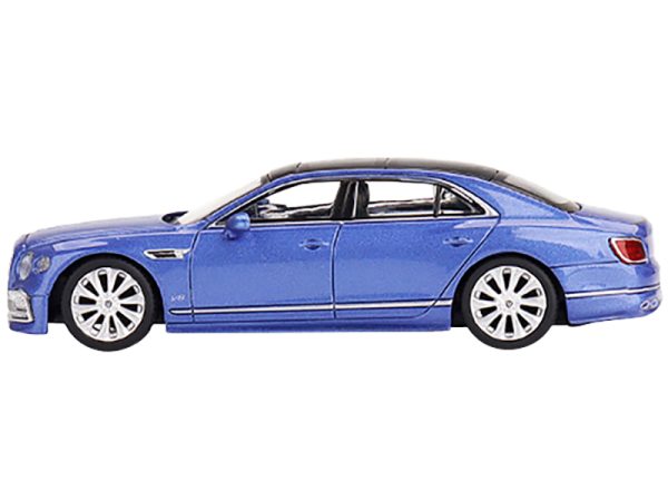 Bentley Flying Spur with Sunroof Neptune Blue Metallic with Black Top Limited Edition to 2400 pieces Worldwide 1/64 Diecast Model Car by True Scale Miniatures - Image 3