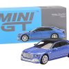 Bentley Flying Spur with Sunroof Neptune Blue Metallic with Black Top Limited Edition to 2400 pieces Worldwide 1/64 Diecast Model Car by True Scale Miniatures - Image 2