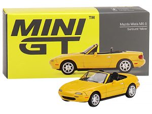 Mazda Miata MX-5 (NA) Convertible Sunburst Yellow Limited Edition to 2400 pieces Worldwide 1/64 Diecast Model Car by True Scale Miniatures