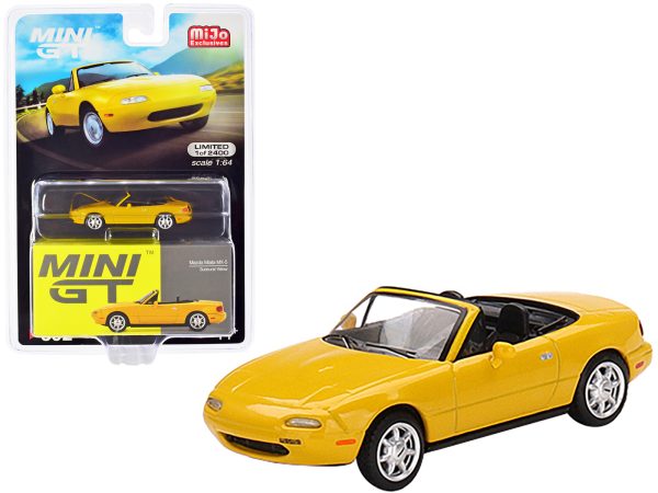 Mazda Miata MX-5 (NA) Convertible Sunburst Yellow Limited Edition to 2400 pieces Worldwide 1/64 Diecast Model Car by True Scale Miniatures - Image 4