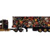 Western Star 49X with 40 Ft Container "Dia de los Muertos" (Day of the Dead) Black with Graphics 1/64 Diecast Model by True Scale Miniatures