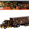 Western Star 49X with 40 Ft Container "Dia de los Muertos" (Day of the Dead) Black with Graphics 1/64 Diecast Model by True Scale Miniatures - Image 4