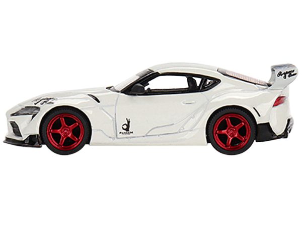 Toyota Pandem GR Supra V1.0 RHD (Right Hand Drive) Pearl White with Graphics Limited Edition to 2400 pieces Worldwide 1/64 Diecast Model Car by True Scale Miniatures - Image 2