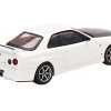 Nissan Skyline GT-R (R34) V-Spec II N1 RHD (Right Hand Drive) White with Carbon Hood Limited Edition to 4200 pieces Worldwide 1/64 Diecast Model Car by True Scale Miniatures - Image 3