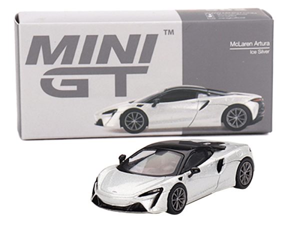 McLaren Artura Ice Silver Metallic with Black Top Limited Edition to 2040 pieces Worldwide 1/64 Diecast Model Car by True Scale Miniatures - Image 2