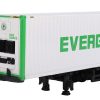 Western Star 49X Blue with 40' Reefer Shipping Container "Evergreen" Limited Edition 1/64 Diecast Model by True Scale Miniatures - Image 3