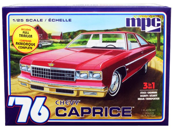 Skill 2 Model Kit 1976 Chevrolet Caprice with Trailer 3-in-1 Kit 1/25 Scale Model by MPC - Image 4