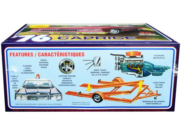 Skill 2 Model Kit 1976 Chevrolet Caprice with Trailer 3-in-1 Kit 1/25 Scale Model by MPC - Image 2