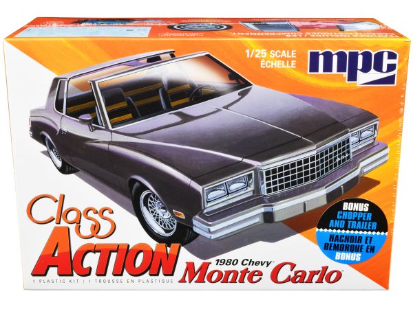 Skill 2 Model Kit 1980 Chevrolet Monte Carlo "Class Action" with Motorcycle and Trailer (Skill 2) 1/25 Scale Model Car by MPC - Image 3