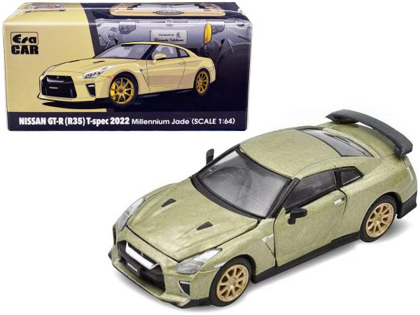 2022 Nissan GT-R (R35) T-Spec RHD (Right Hand Drive) Millenium Jade Metallic 1/64 Diecast Model Car by Era Car - Image 2