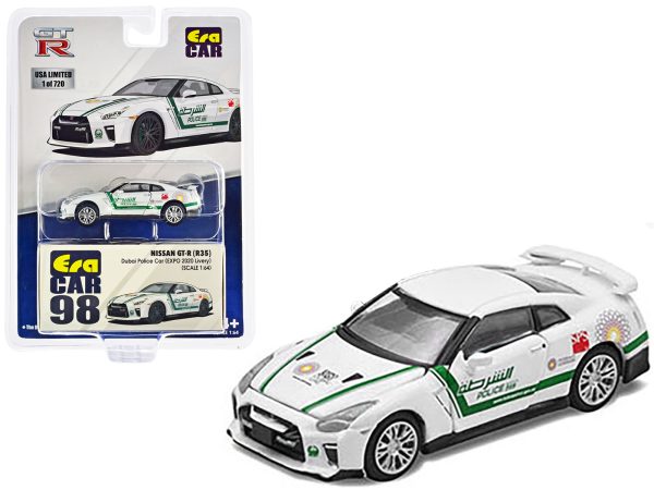 Nissan GT-R (R35) White Dubai Police "EXPO 2020" Livery Limited Edition to 720 pieces Worldwide 1/64 Diecast Model Car by Era Car - Image 2