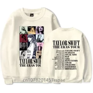 New Taylor Swift The Eras Tour International Men Women Sweatshirt Hoodie Sweater Round Print Taylor Poster fleece merch clothes - Color : Yellow - Size : XL - Color : Claret - Size : S - Color : Yellow - Size : M