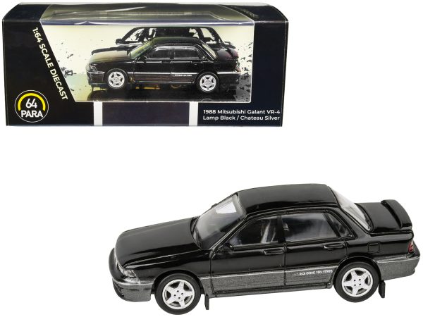 1988 Mitsubishi Galant VR-4 Lamp Black and Chateau Silver 1/64 Diecast Model Car by Paragon Models - Image 4