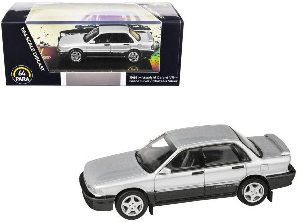 1988 Mitsubishi Galant VR-4 Grace Silver Metallic and Chateau Silver 1/64 Diecast Model Car by Paragon Models - Image 3