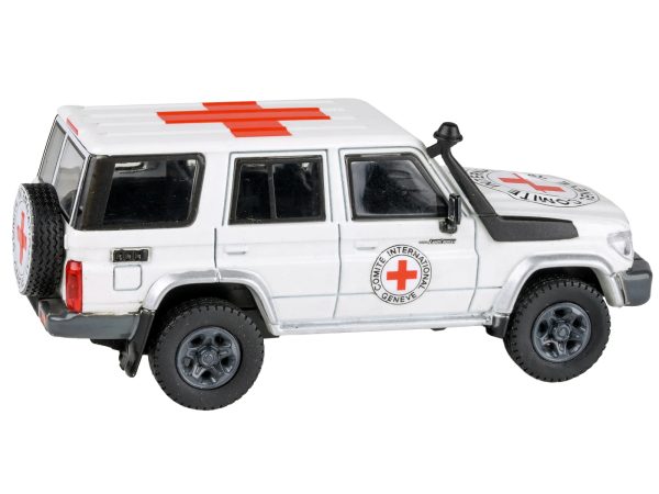 2014 Toyota Land Cruiser 76 White "International Red Cross" 1/64 Diecast Model Car by Paragon Models - Image 3