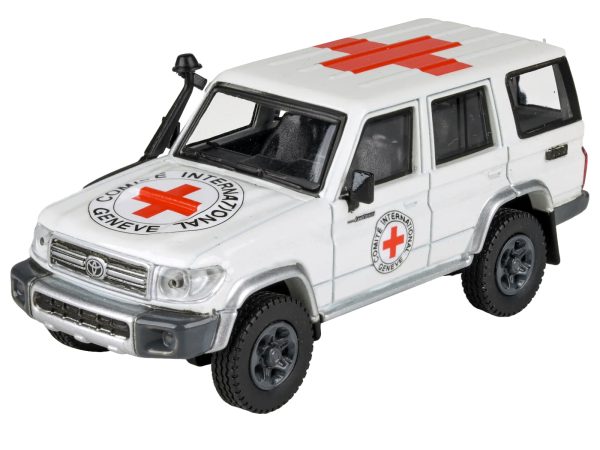 2014 Toyota Land Cruiser 76 White "International Red Cross" 1/64 Diecast Model Car by Paragon Models - Image 4
