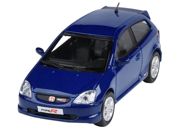 2001 Honda Civic Type R EP3 Vivid Blue Pearl Metallic 1/64 Diecast Model Car by Paragon Models - Image 4