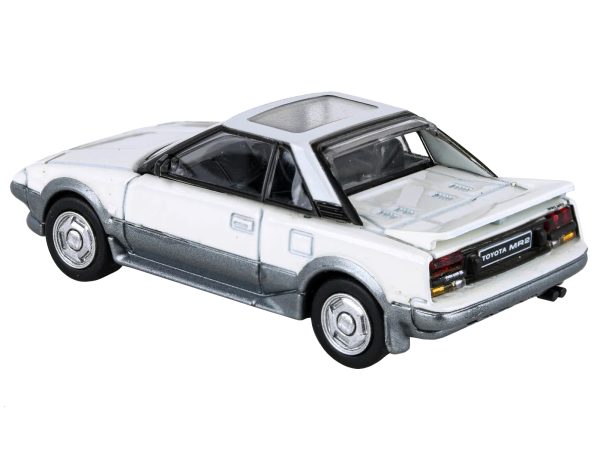 1985 Toyota MR2 MK1 White and Silver Metallic with Sun Roof 1/64 Diecast Model Car by Paragon Models - Image 2