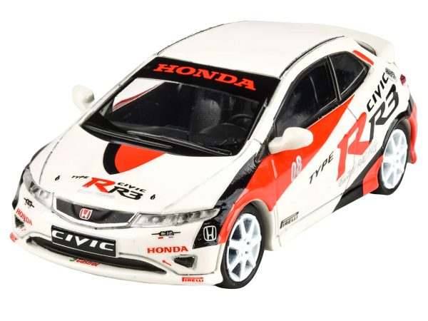 2007 Honda Civic Type R FN2 White "Race Livery" 1/64 Diecast Model Car by Paragon Models - Image 2