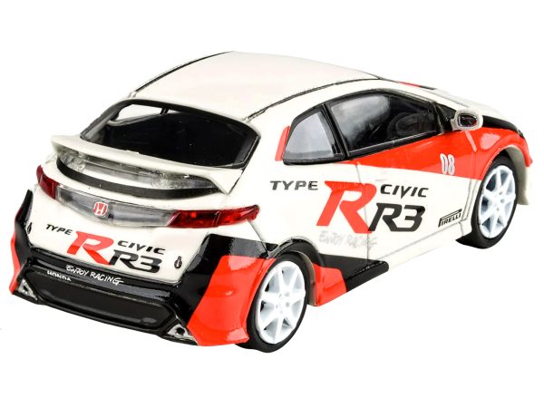 2007 Honda Civic Type R FN2 White "Race Livery" 1/64 Diecast Model Car by Paragon Models - Image 4