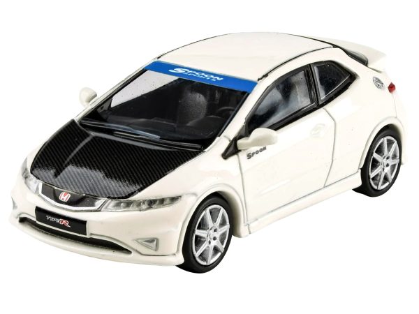 2007 Honda Civic Type R FN2 Championship White with Carbon Hood 1/64 Diecast Model Car by Paragon Models - Image 3
