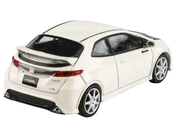 2007 Honda Civic Type R FN2 Championship White with Carbon Hood 1/64 Diecast Model Car by Paragon Models - Image 2