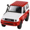 2014 Toyota Land Cruiser 71 SWB (Short Wheel Base) Red and White "2023 Auto Salon" 1/64 Diecast Model Car by Paragon Models