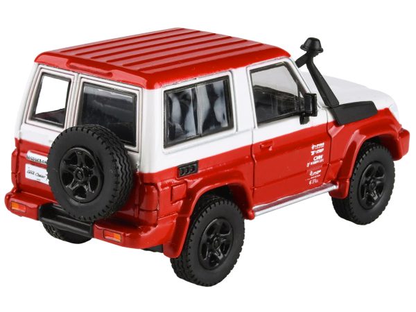 2014 Toyota Land Cruiser 71 SWB (Short Wheel Base) Red and White "2023 Auto Salon" 1/64 Diecast Model Car by Paragon Models - Image 2