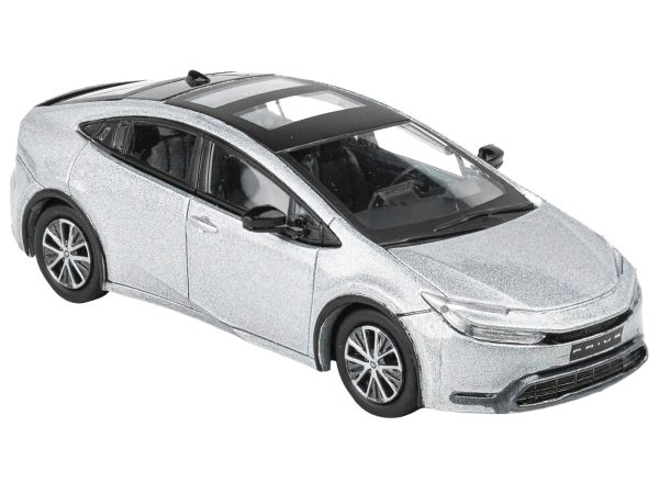 2023 Toyota Prius Cutting Edge Silver Metallic with Black Top and Sun Roof 1/64 Diecast Model Car by Paragon Models - Image 4