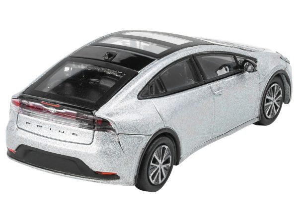 2023 Toyota Prius Cutting Edge Silver Metallic with Black Top and Sun Roof 1/64 Diecast Model Car by Paragon Models - Image 2